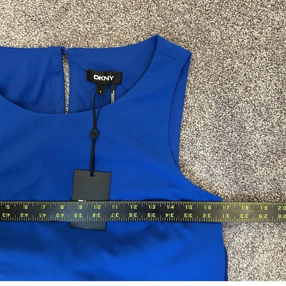 DKNY Women's Dress Royal Blue Pleated Sides Sleeveless Size 6 - NWT $129 - Picture 10 of 16
